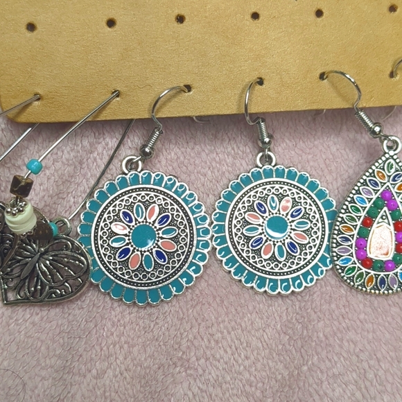 NEW Bohemian Vintage dangle earring set - Picture 3 of 6
